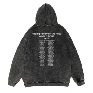 Finding My Family On The Road Tour Black Washed Hoodie Back
